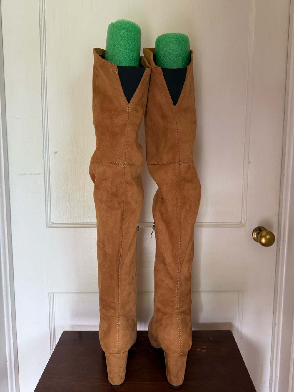 Tan “suede” over the knee boots - Picture 4 of 11